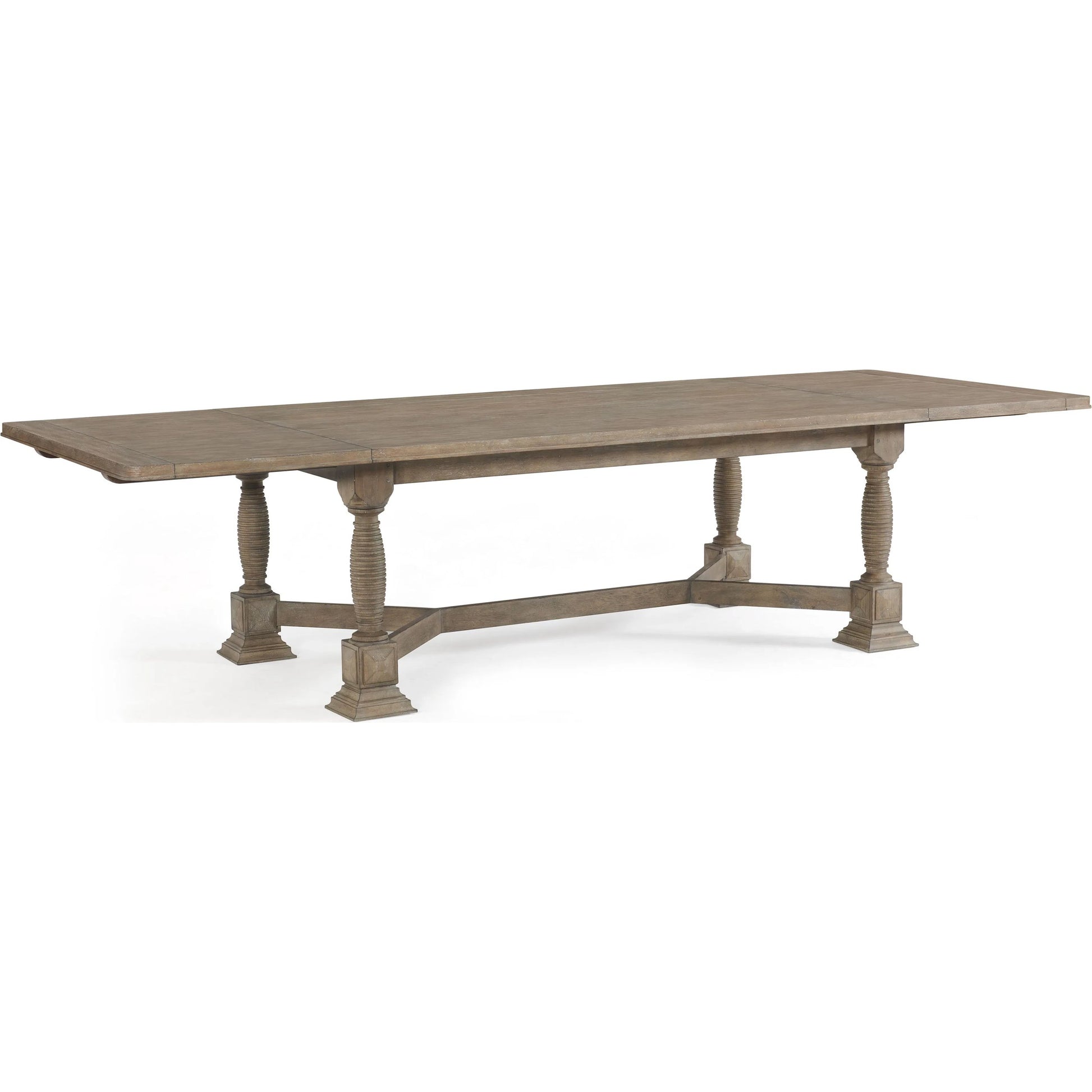 Reforma Trestle Dining Table by A.R.T. Furniture in tapenade. Made from parawood solids, random match flaky oak veneers in a traditional style.