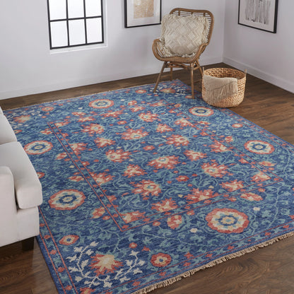 Beall Traditional & Botanical Rug - 6713F by Feizy in blue, red. Made from wool in a unique style.