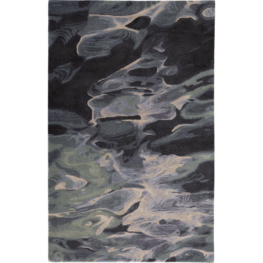 Amira Transitional Rug - 8635F by Feizy in green, blue, black. Made from wool in a unique style.