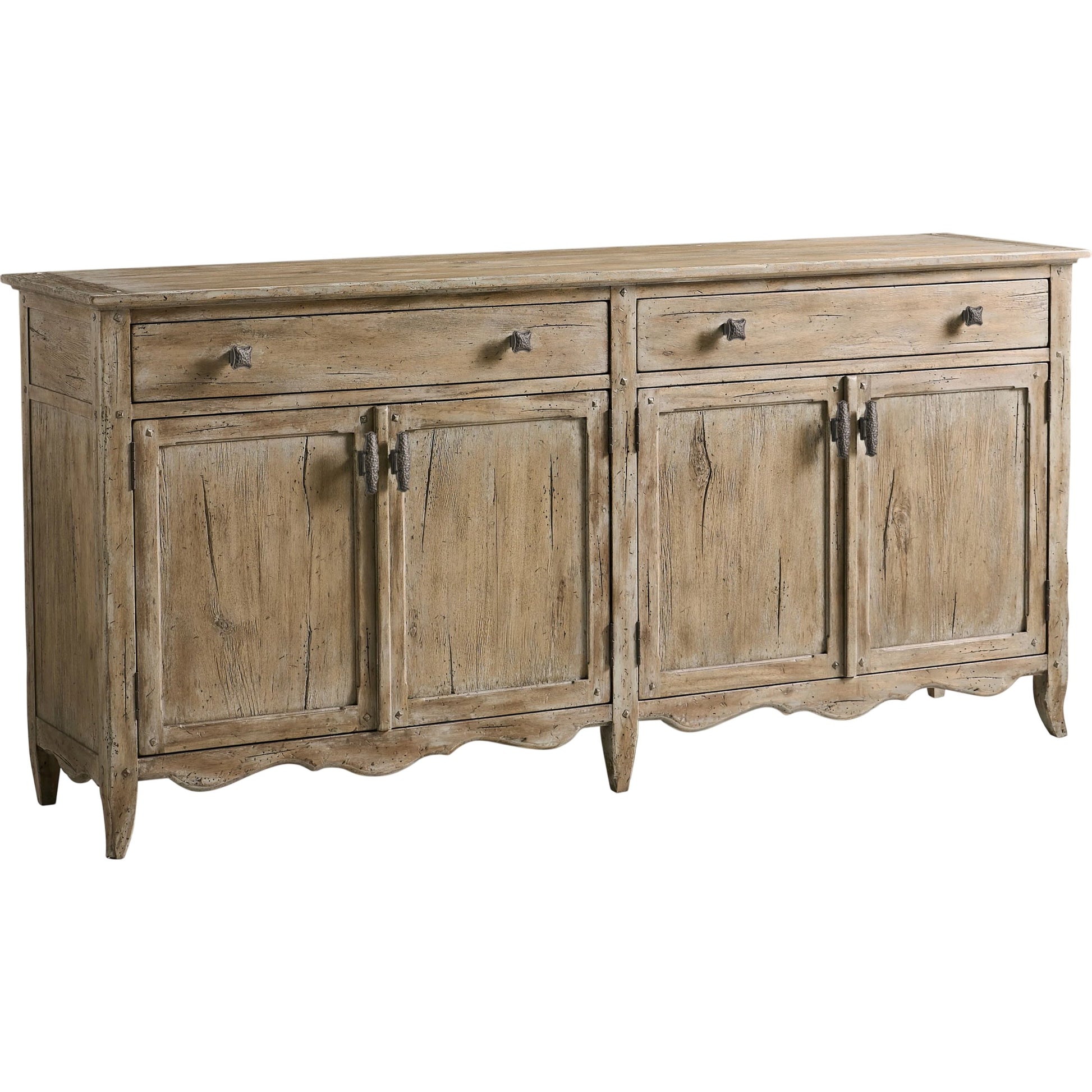 Caldera Sideboard by Jonathan Charles in light spain painted walnut. Made from main acacia veneer in a unique style.