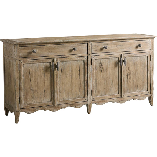 Caldera Sideboard by Jonathan Charles in light spain painted walnut. Made from main acacia veneer in a unique style.
