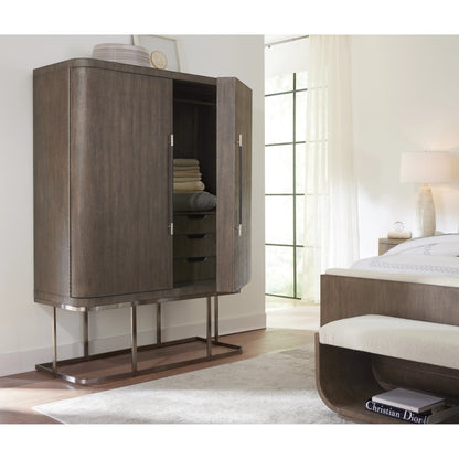 Modern Mood Wardrobe by Hooker Furniture. Made from oak veneers, metal in a modern style.