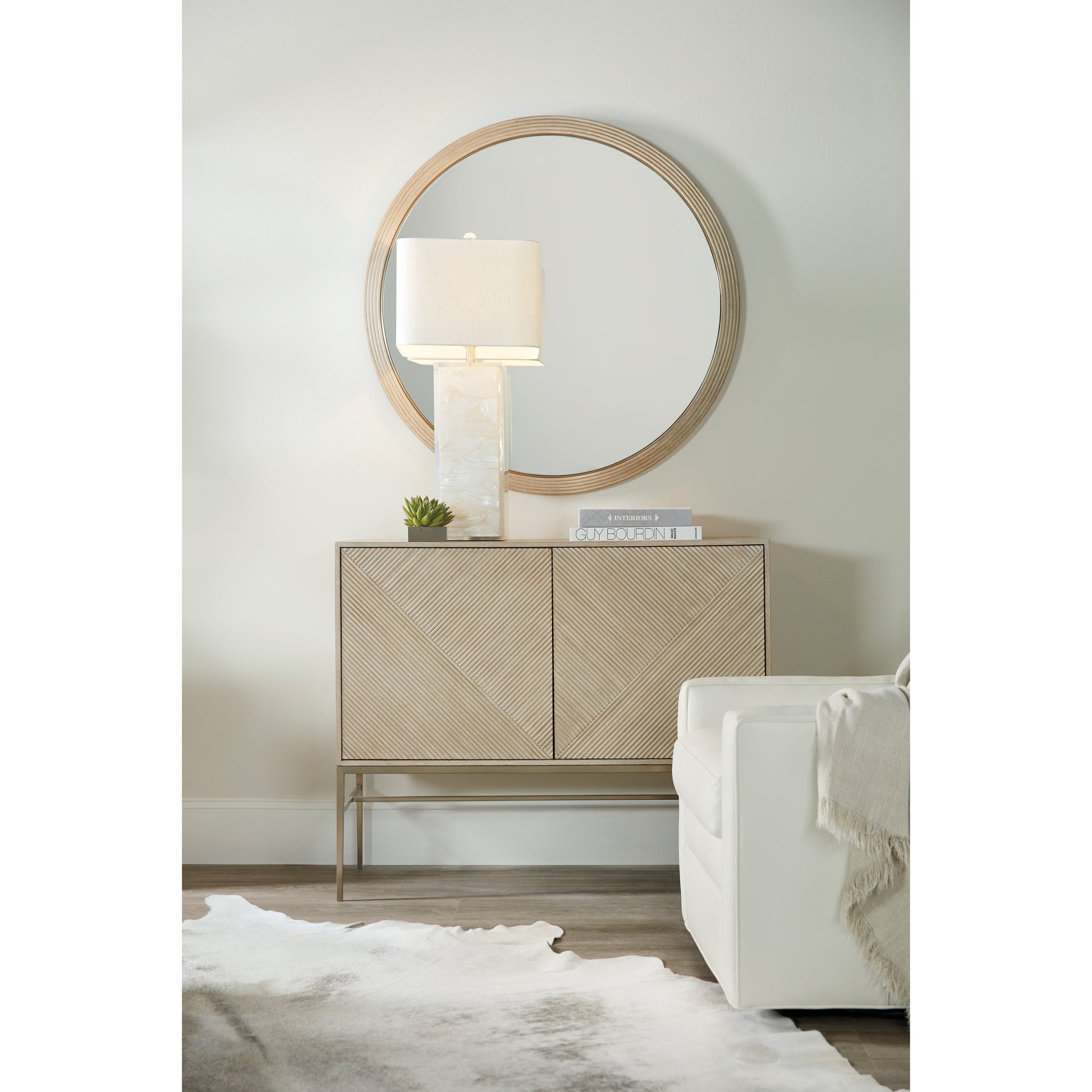Cascade Cabinet by Hooker Furniture in terrain. Made from oak veneers, metal in a modern style.