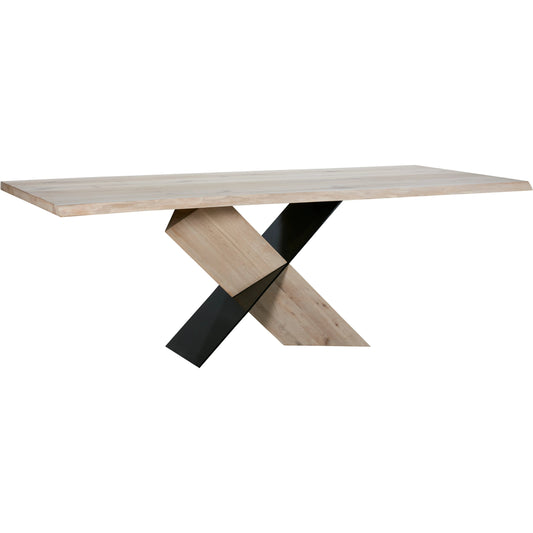 Instinct Dining Table by Moe's Home Collection in natural. Made from solid oak, 4mm laminated oak top, metal base, mdf in a modern style.