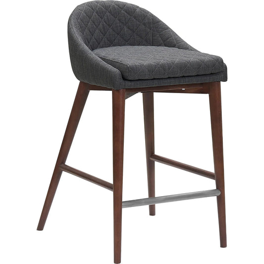 Mila Counter Stool (Set of 2) by LH Imports in dark grey and smokey, grey. Made from ash wood, plywood, polyester, pu foam, metal in a unique style.