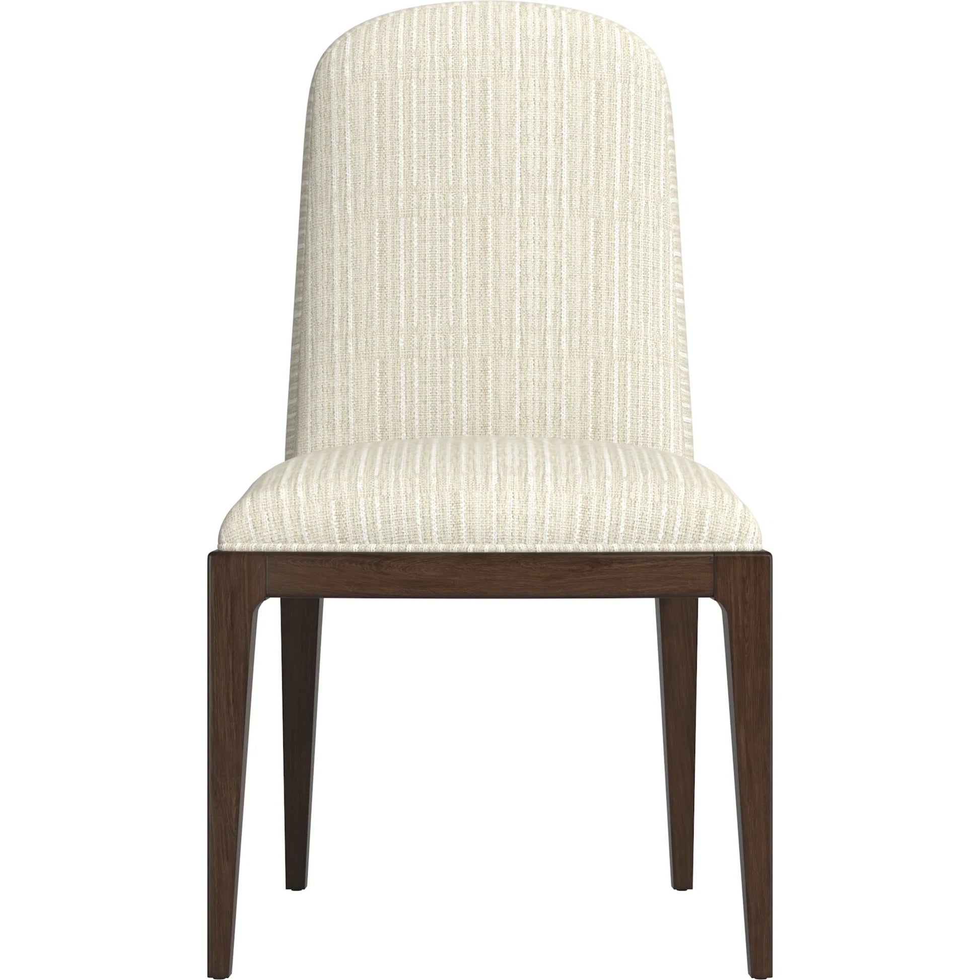 Verge Upholstered Side Chair (Set of 2) by A.R.T. Furniture in beige and handcrated walnut. Made from parawood solids in a traditional style.
