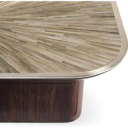 Terra Pedestal Cocktail Table by Jonathan Charles in natural straw. Made from main straw in a unique style.