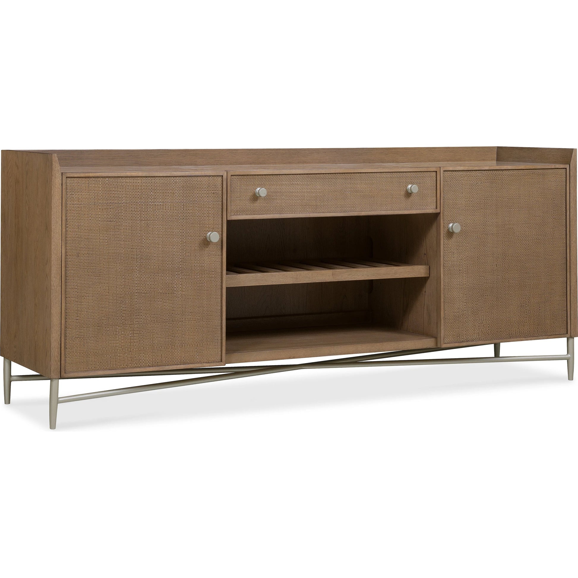 Sonnet Credenza by Hooker Furniture in medium wood and wren. Made from unique in a transitional style.