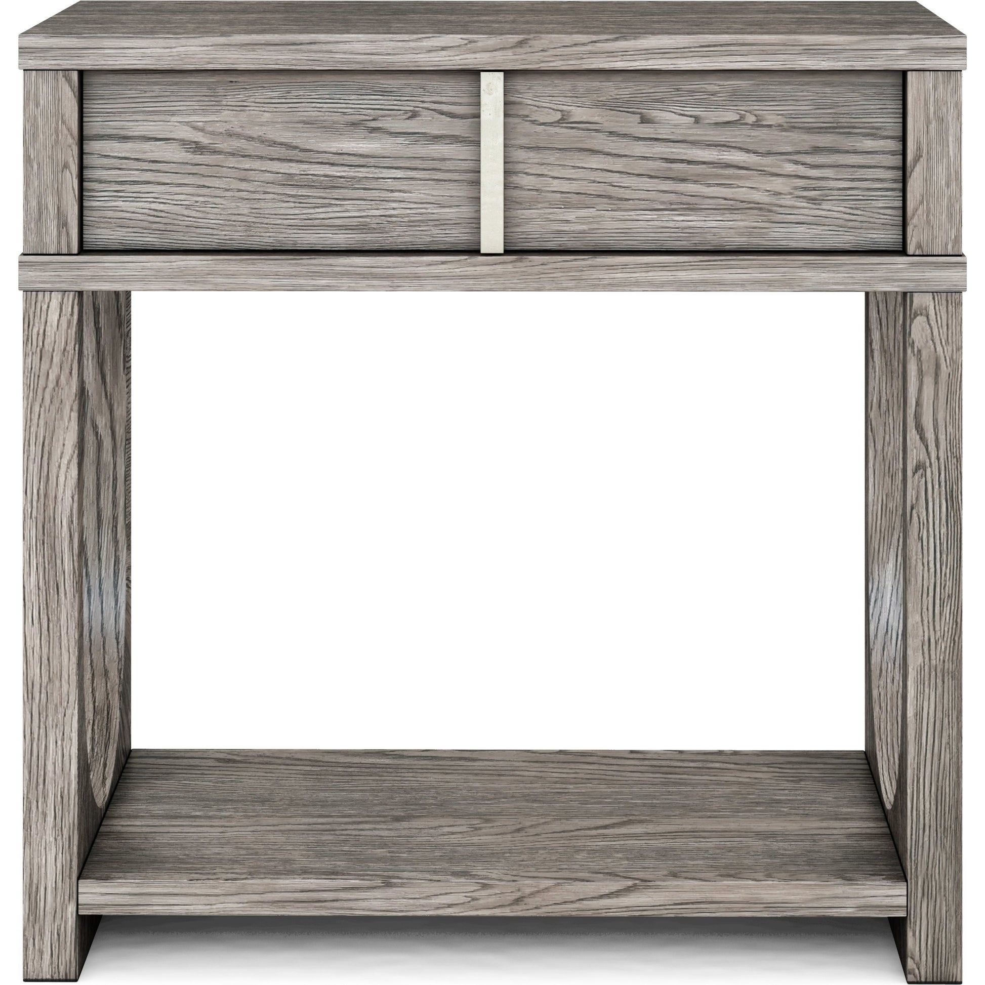 Vault Nightstand by A.R.T. Furniture in gray and mink. Made from parawood solids, white oak veneers in a modern style.