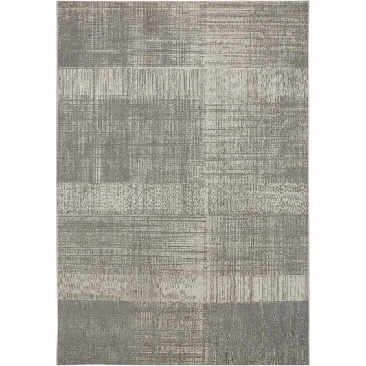 Aura Rug - 3736F by Feizy in gray, ivory. Made from polyester, polypropylene in a unique style.