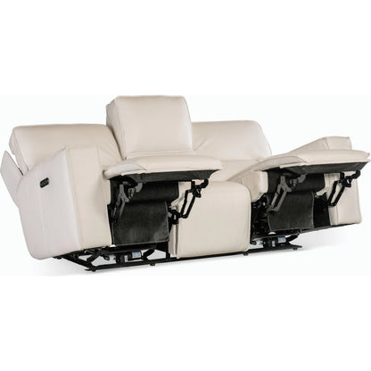 Miles Zero Gravity Power Sofa w/ Power Headrest by Hooker Furniture. Made from leather in a modern style.