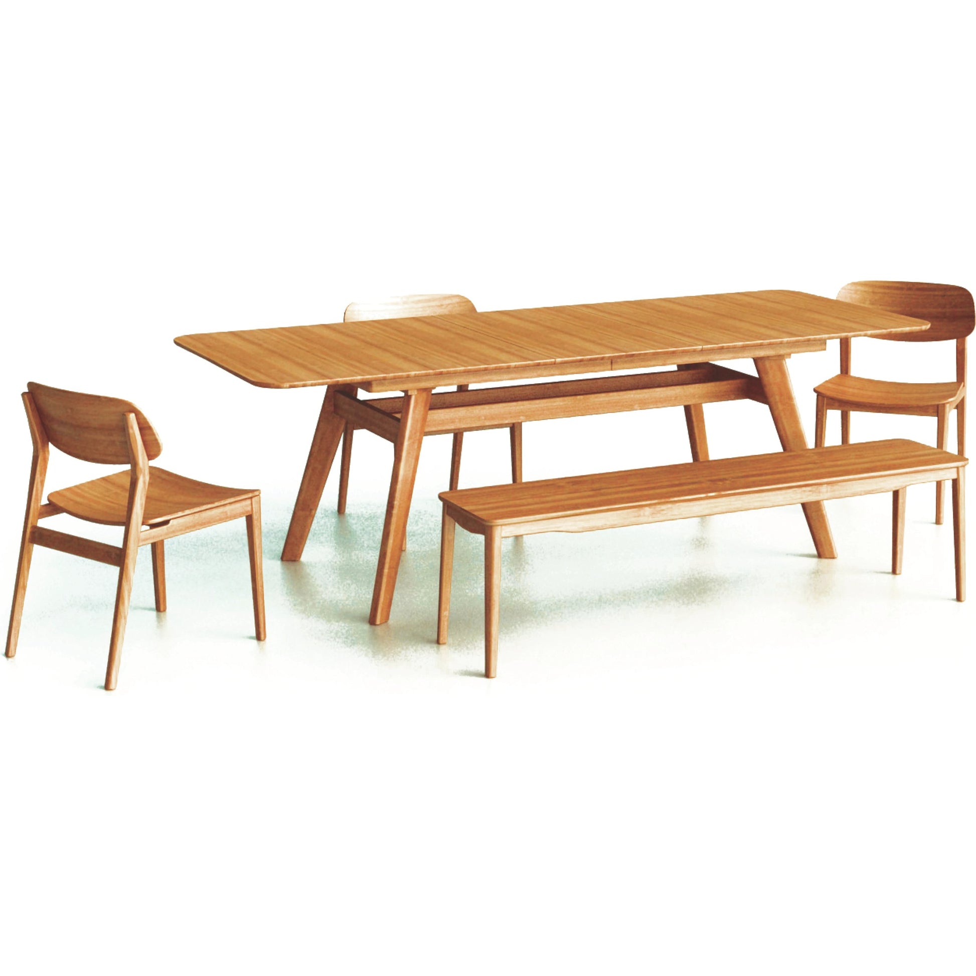 Currant Extendable Dining Table by Greenington in caramelized. Made from 100% bamboo in a modern style.