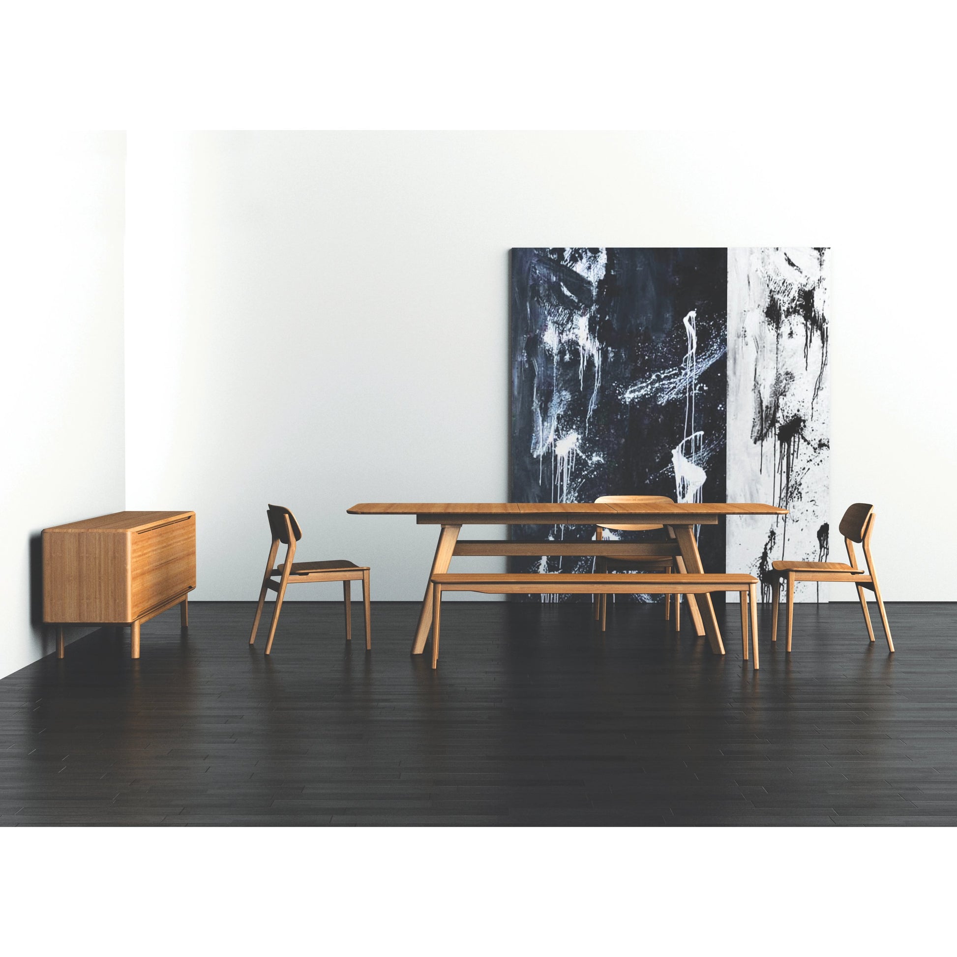Currant Extendable Dining Table by Greenington in caramelized. Made from 100% bamboo in a modern style.