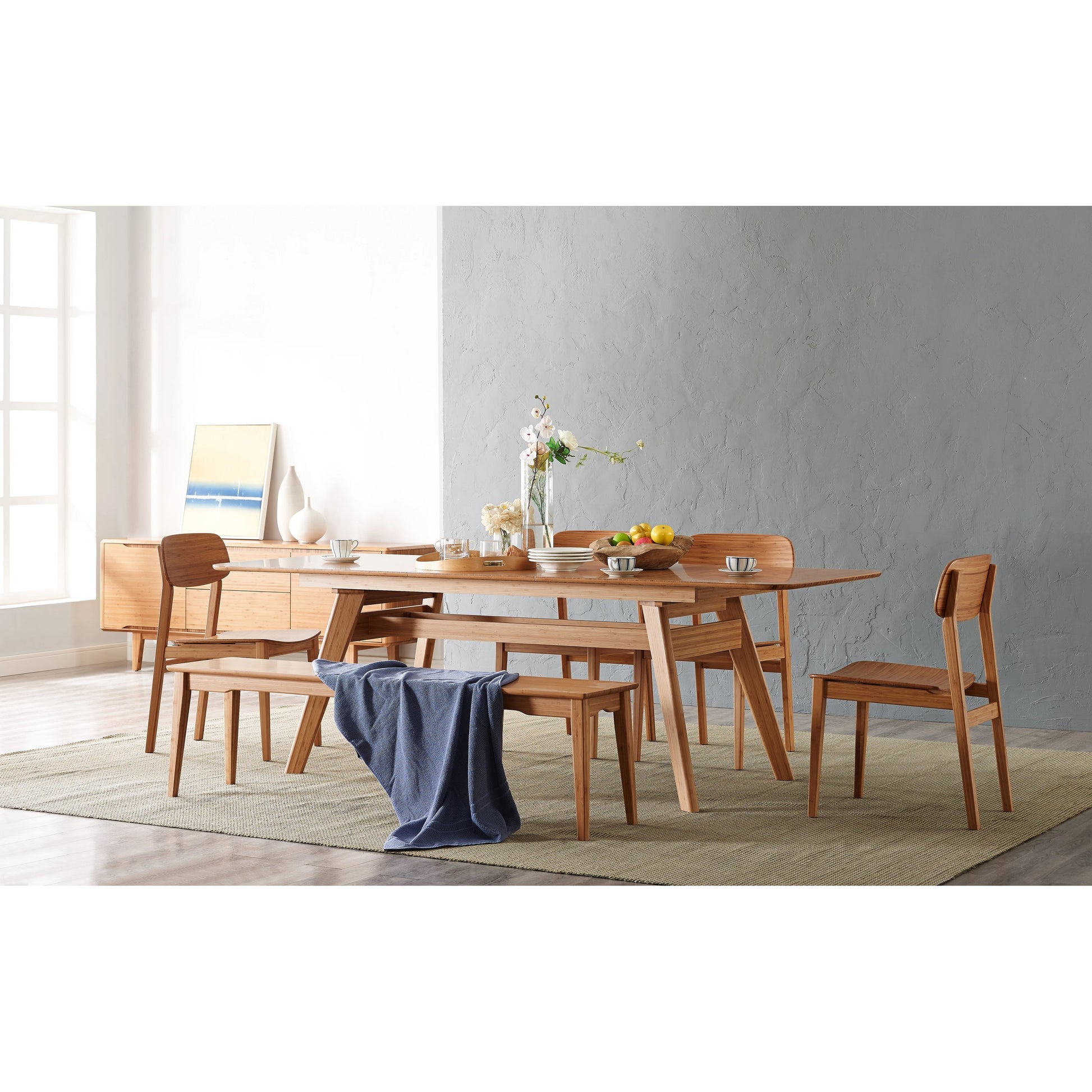 Currant Extendable Dining Table by Greenington in caramelized. Made from 100% bamboo in a modern style.