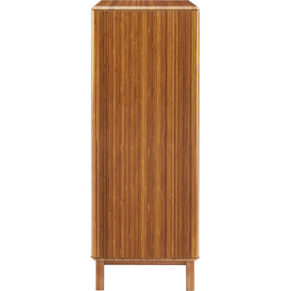 Currant Five Drawer High Chest by Greenington in amber. Made from solid moso bamboo in a modern style.