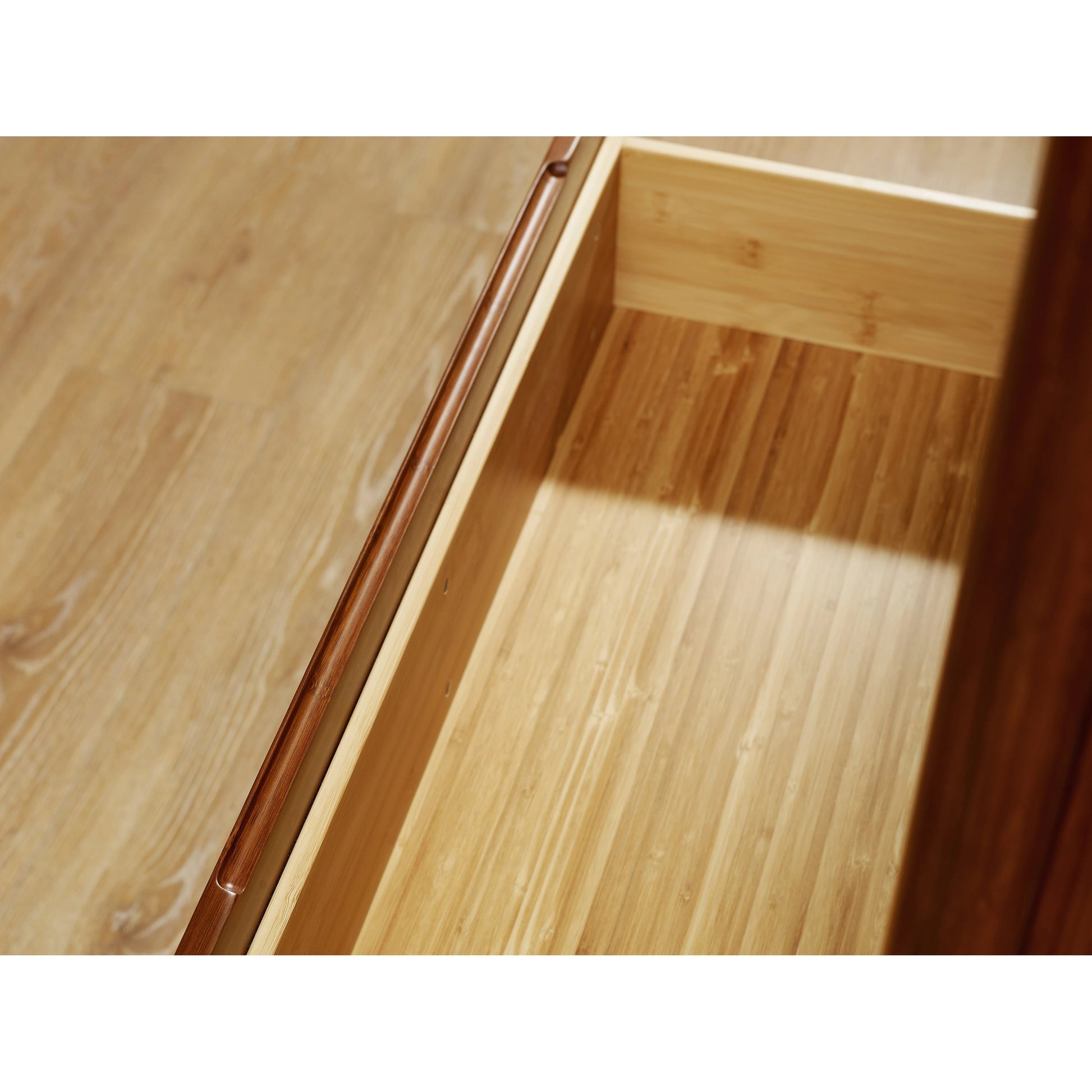 Currant Five Drawer High Chest by Greenington in amber. Made from solid moso bamboo in a modern style.