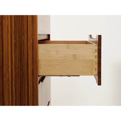 Currant Five Drawer High Chest by Greenington in amber. Made from solid moso bamboo in a modern style.