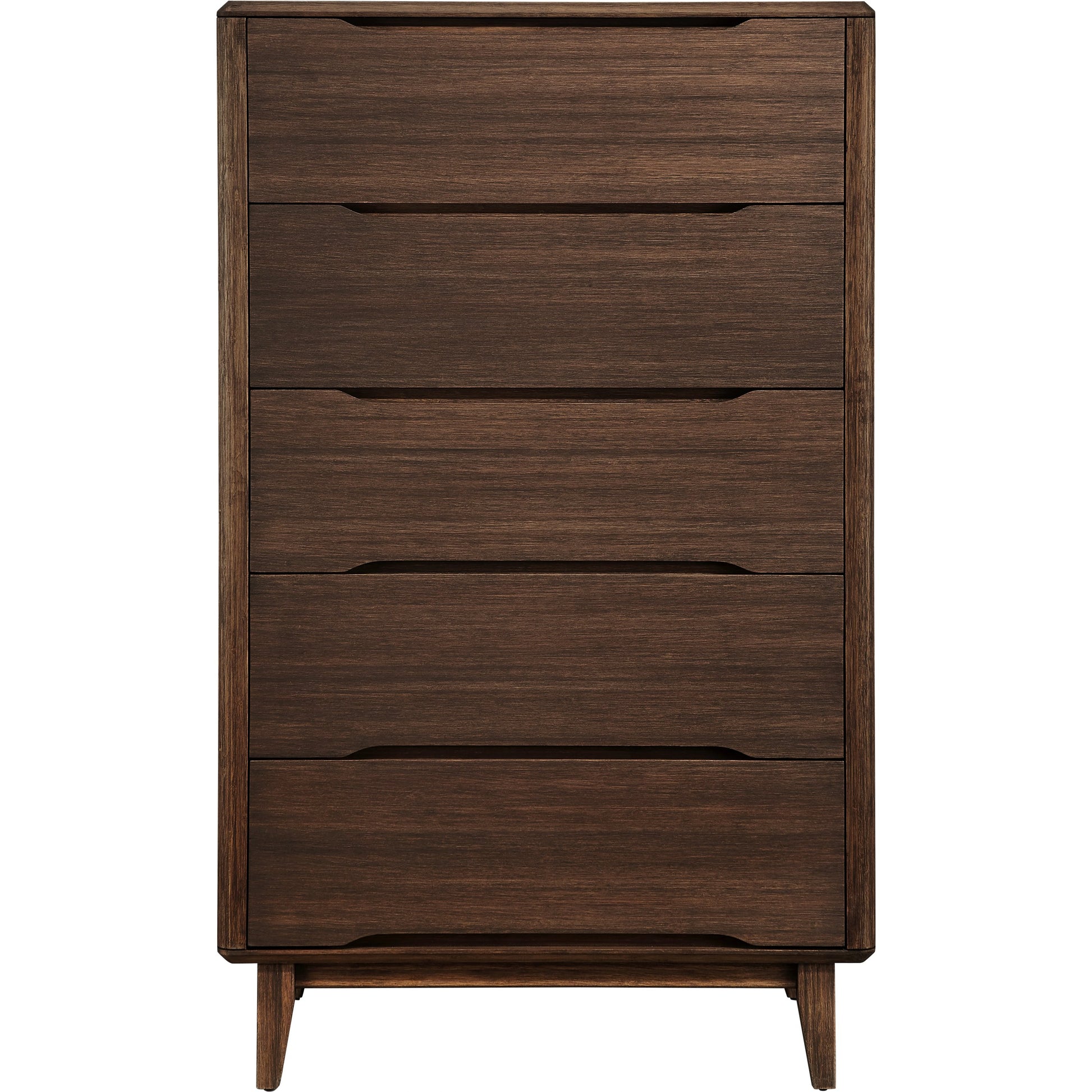 Currant Five Drawer High Chest by Greenington in amber. Made from solid moso bamboo in a modern style.