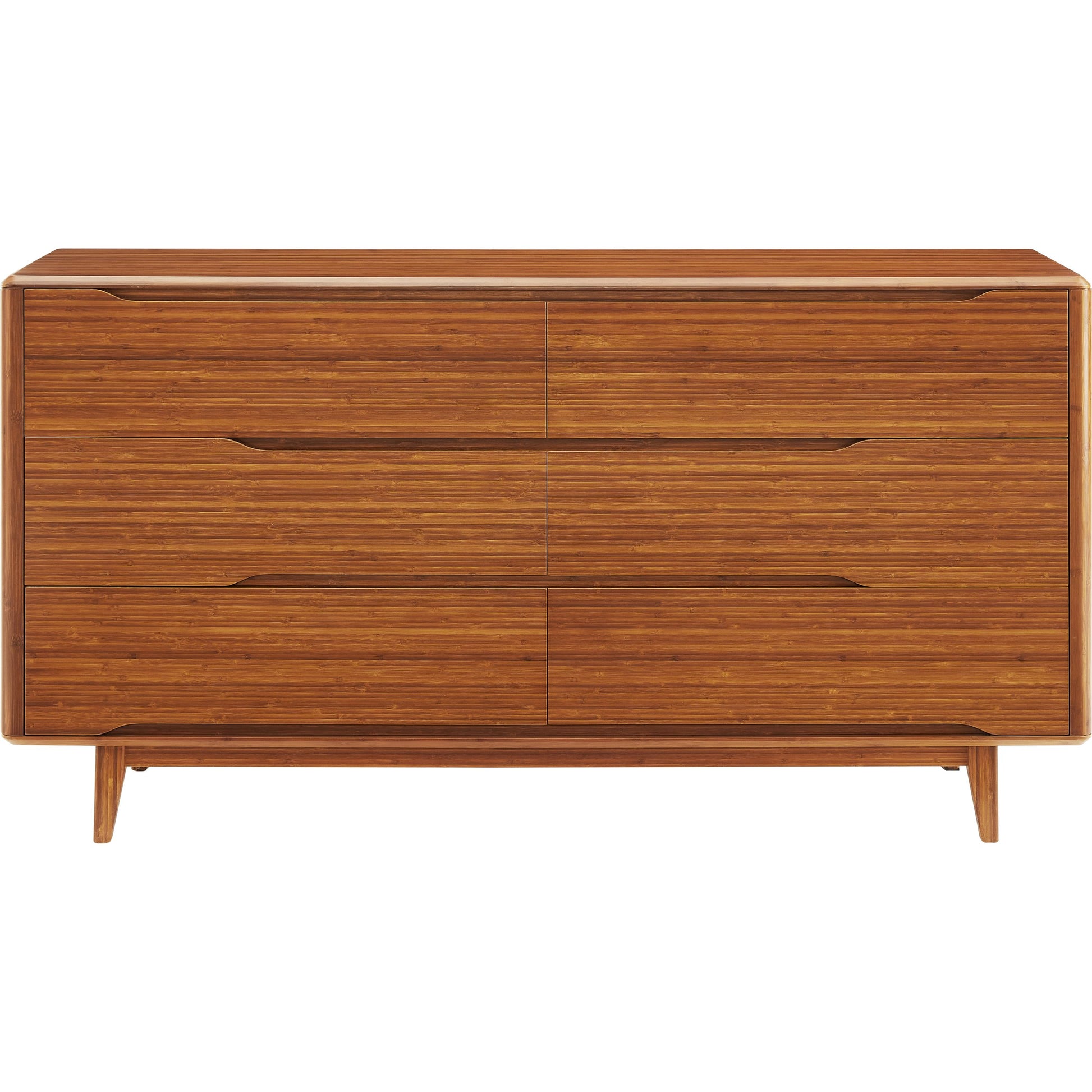 Currant Six Drawer Double Dresser by Greenington in amber. Made from solid moso bamboo in a modern style.