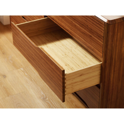 Currant Six Drawer Double Dresser by Greenington in amber. Made from solid moso bamboo in a modern style.