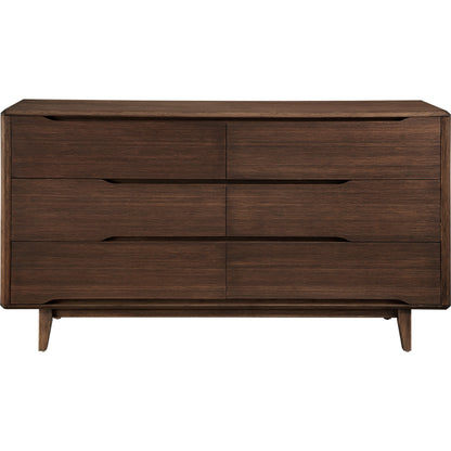 Currant Six Drawer Double Dresser by Greenington in amber. Made from solid moso bamboo in a modern style.
