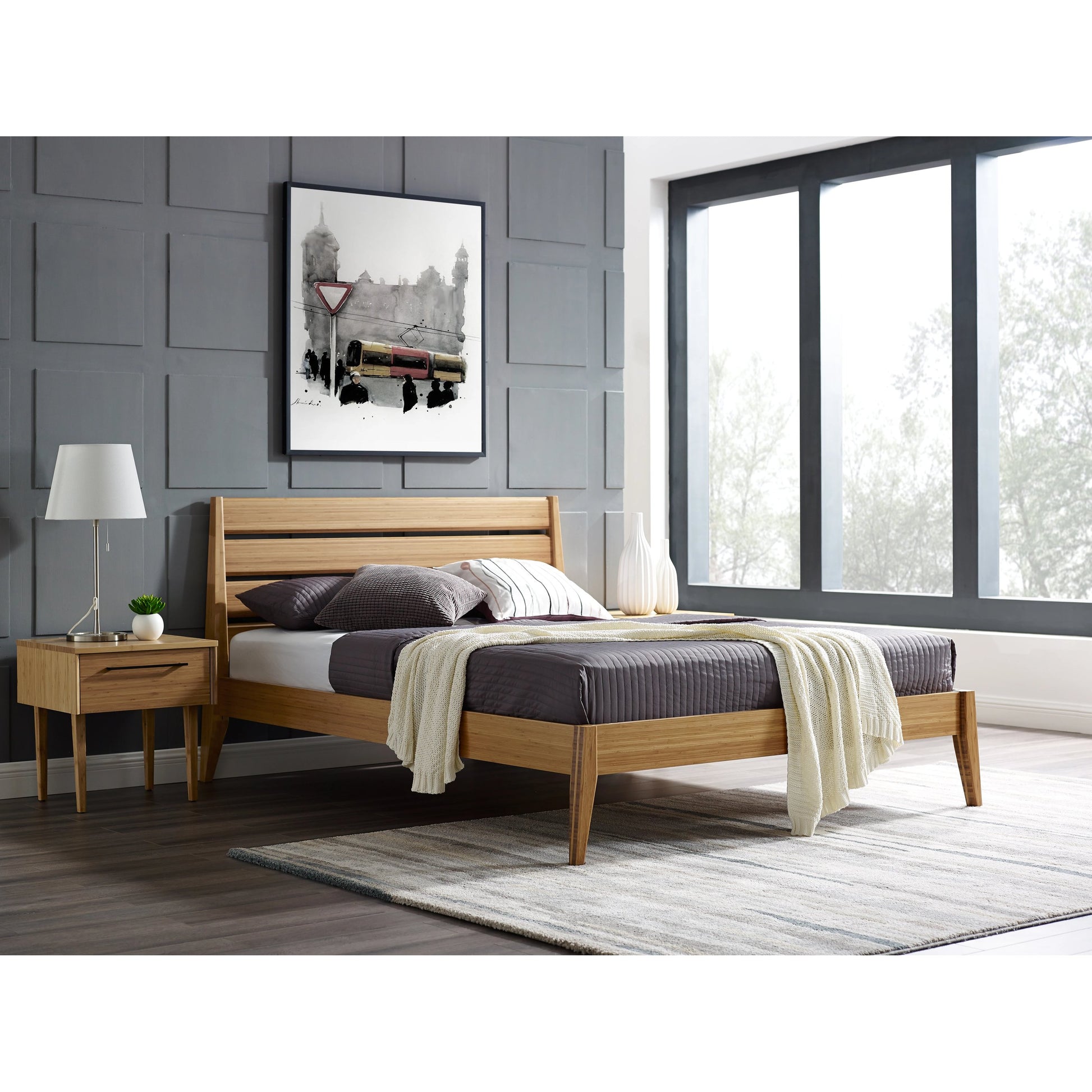 Sienna Platform Bed by Greenington in caramelized. Made from 100% bamboo in a modern style.