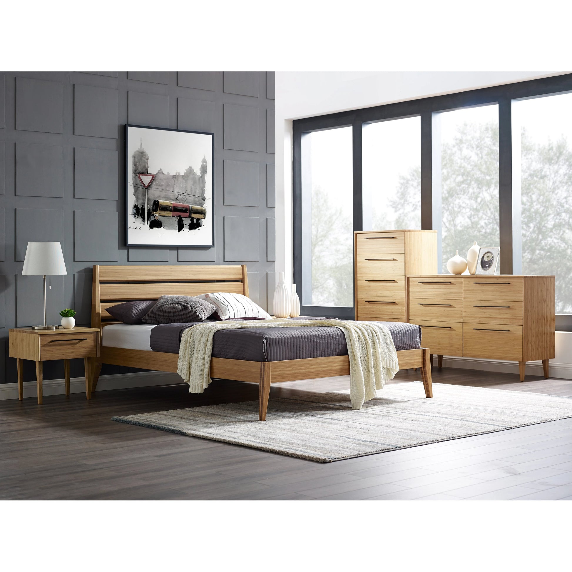 Sienna Platform Bed by Greenington in caramelized. Made from 100% bamboo in a modern style.