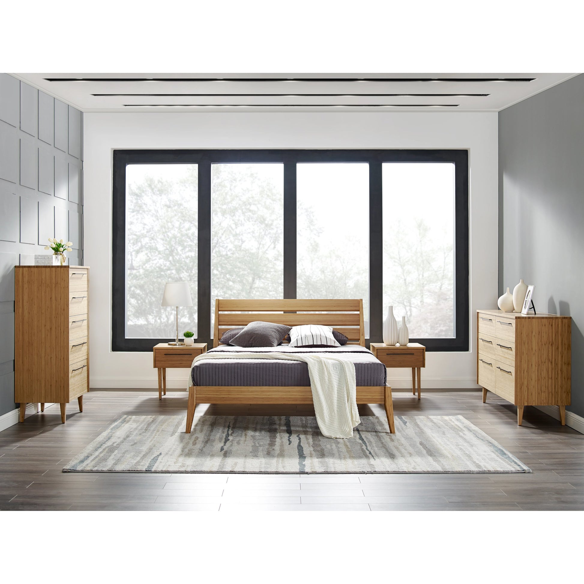 Sienna Platform Bed by Greenington in caramelized. Made from 100% bamboo in a modern style.