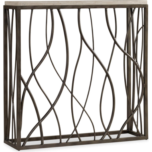 Occasional Console Table by Hooker Furniture in cream. Made from metal, marble in a transitional style.