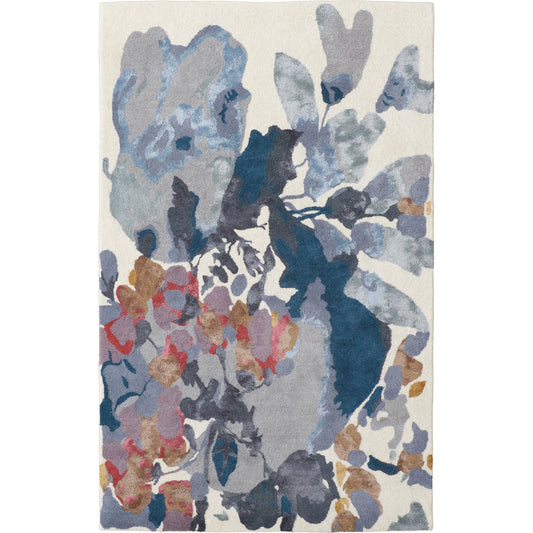 Dafney Transitional & Botanical Rug - 8869F by Feizy in blue, gray, pink. Made from viscose, wool in a unique style.