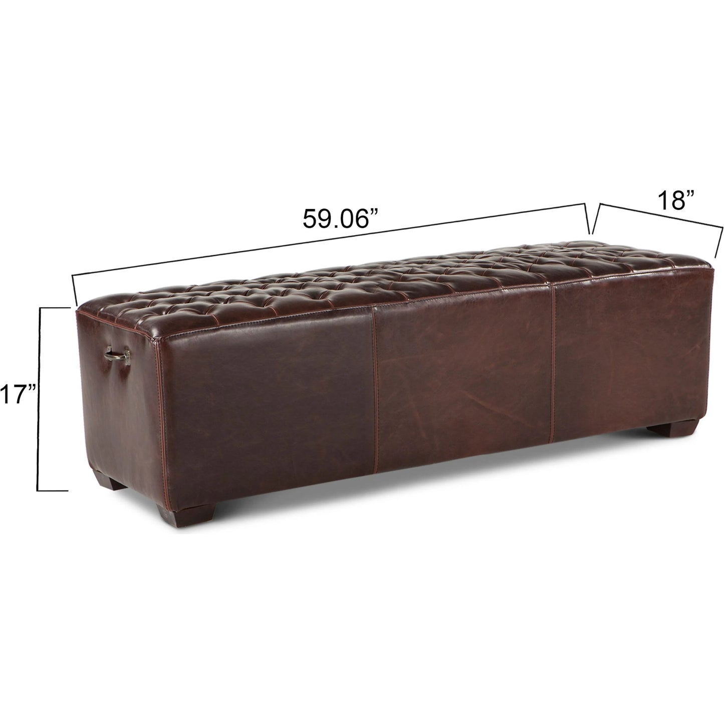 009 SR-876817 | Additional Silo | Arabella Leather Bench by World Interiors in brown and antique bronze. Made from birch wood, iron, bi-cast leather in a modern style.