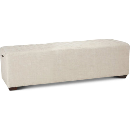 Arabella Leather Bench by World Interiors in brown and antique bronze. Made from birch wood, iron, bi-cast leather in a modern style.