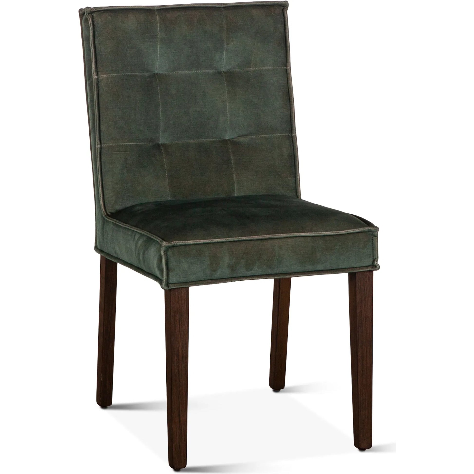 Avery Velvet Dining Chairs by World Interiors in dark green and brown. Made from wood, velvet in a modern style.
