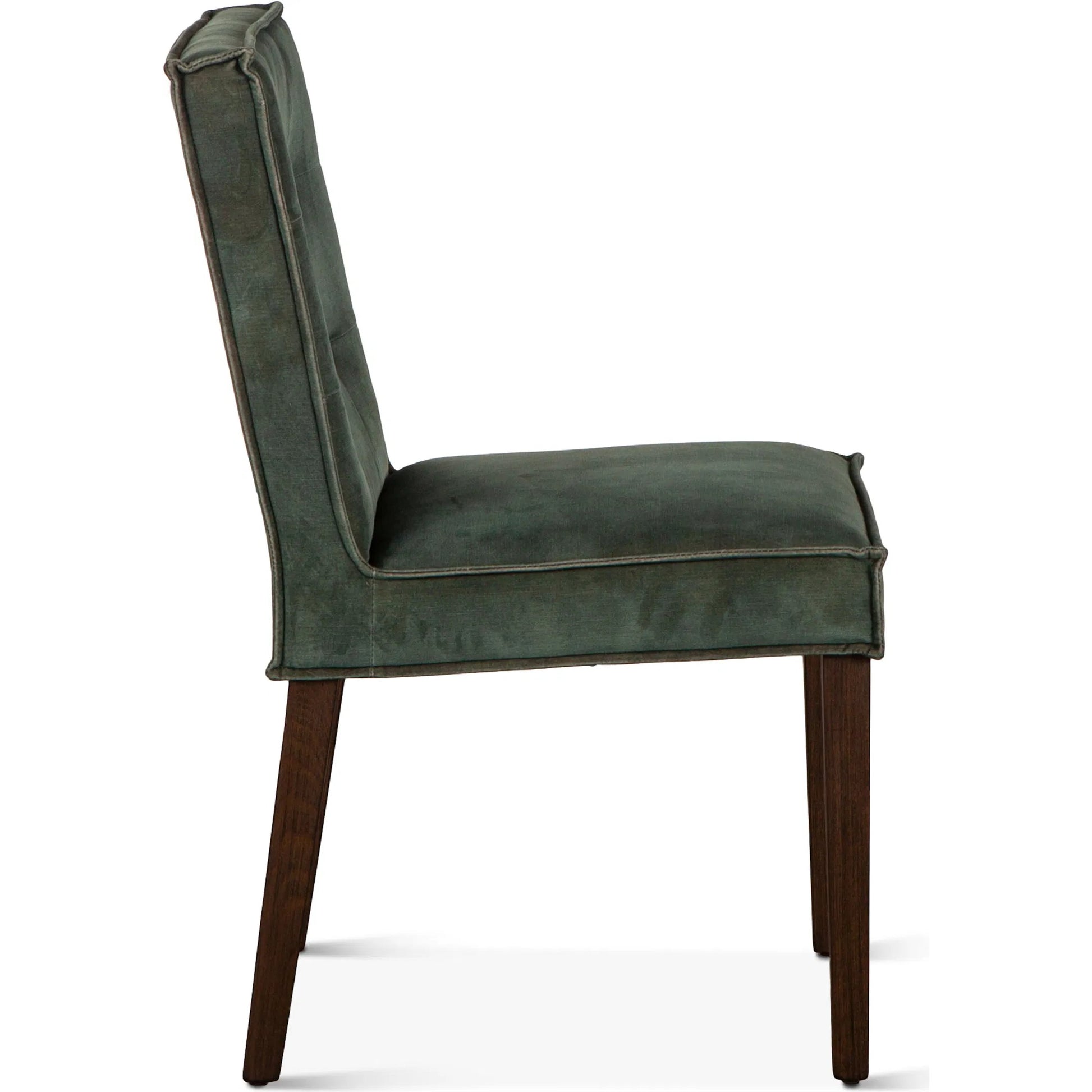 Avery Velvet Dining Chairs by World Interiors in dark green and brown. Made from wood, velvet in a modern style.