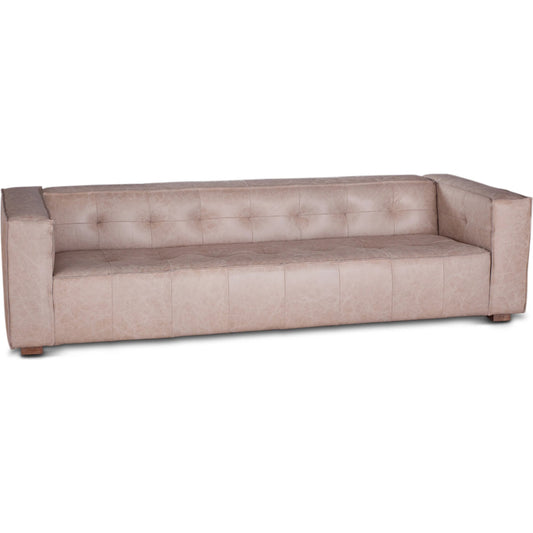 Portia Cream Leather Sofa by World Interiors in white and italian cream. Made from top grain leather in a unique style.