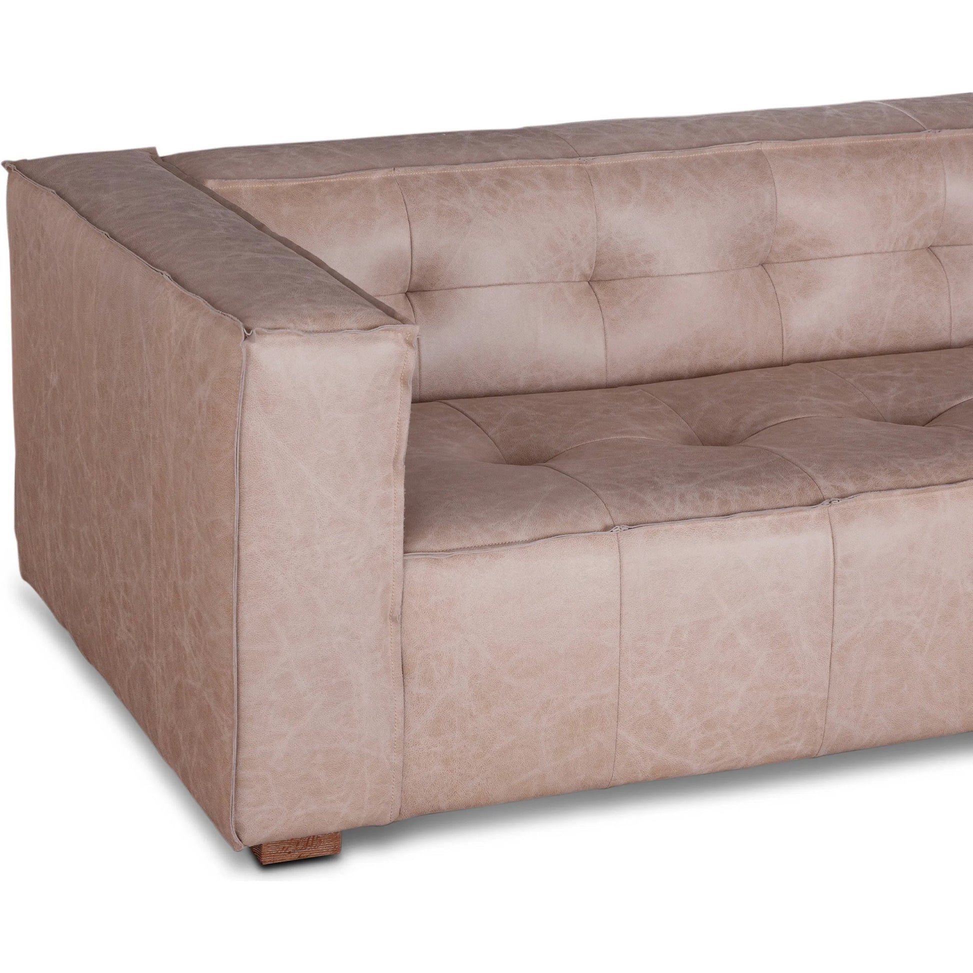 Portia Cream Leather Sofa by World Interiors in white and italian cream. Made from top grain leather in a traditional style.