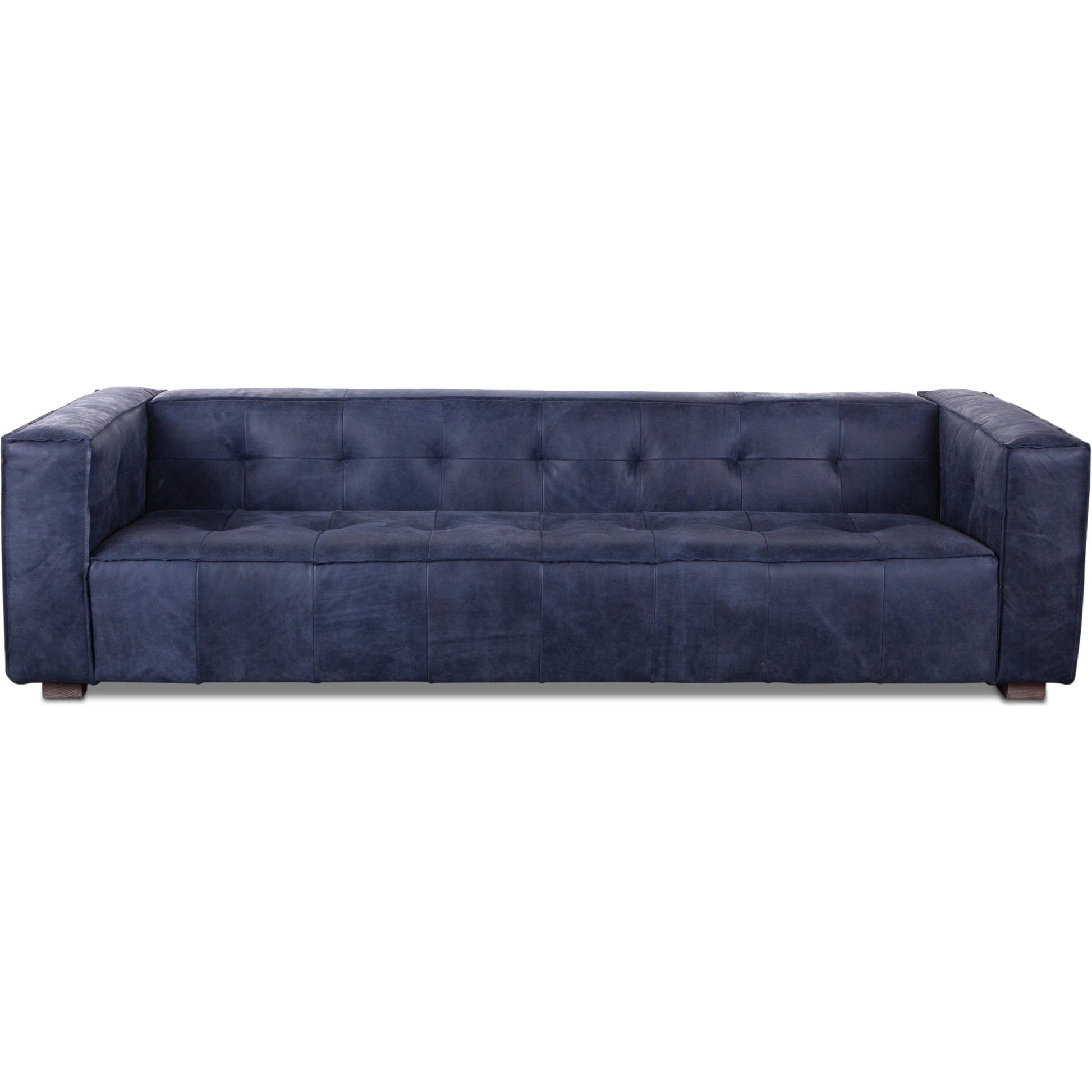 Portia Italian Leather Sofa by World Interiors in antique blue. Made from italian leather, wood, foam in a modern style.