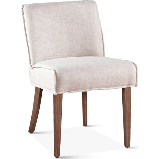 Avery Casual Off-White Linen Dining Chair by World Interiors in white and white. Made from wood, linen in a unique style.