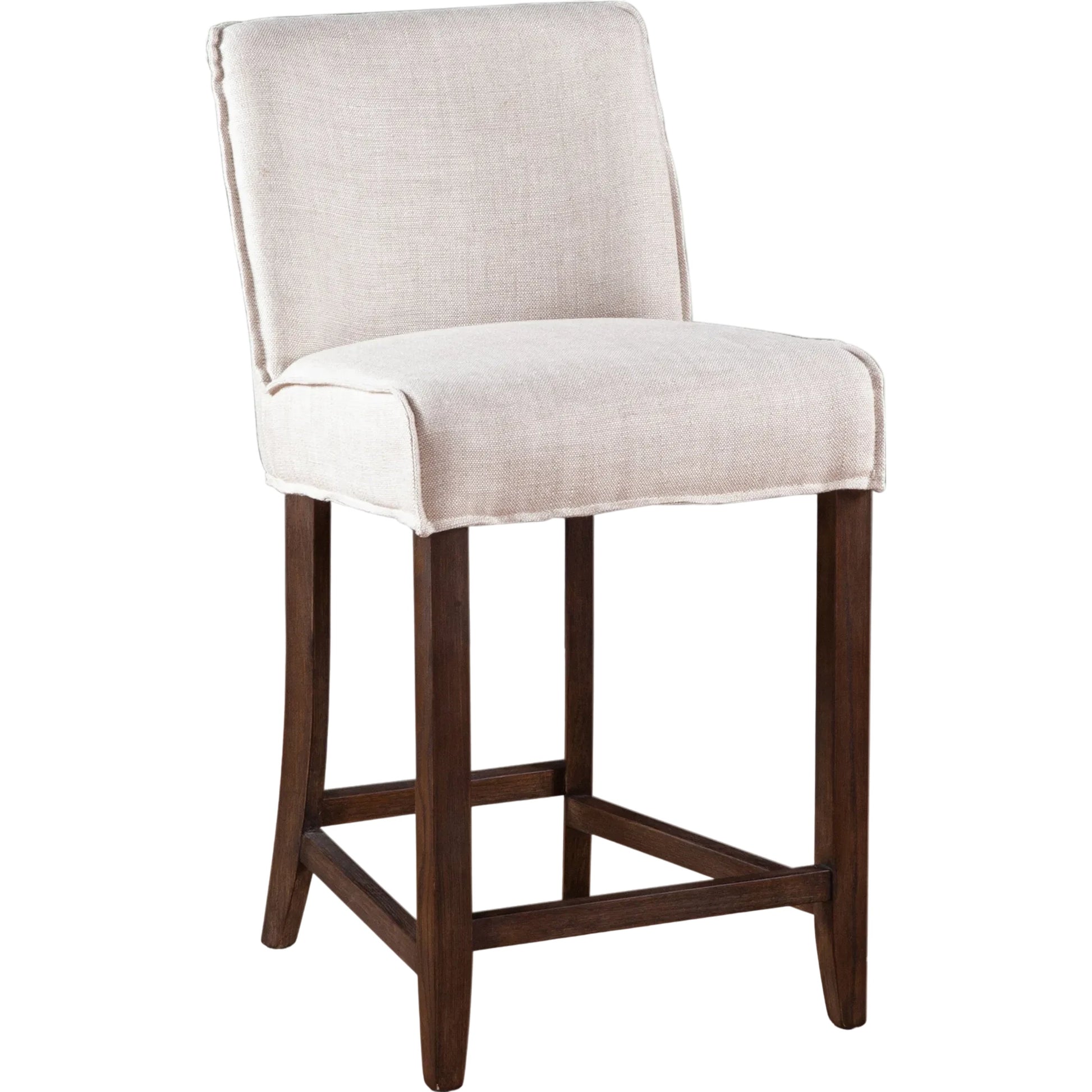 Avery White Dining Chair by World Interiors in white and natural. Made from wood, linen in a transitional style.