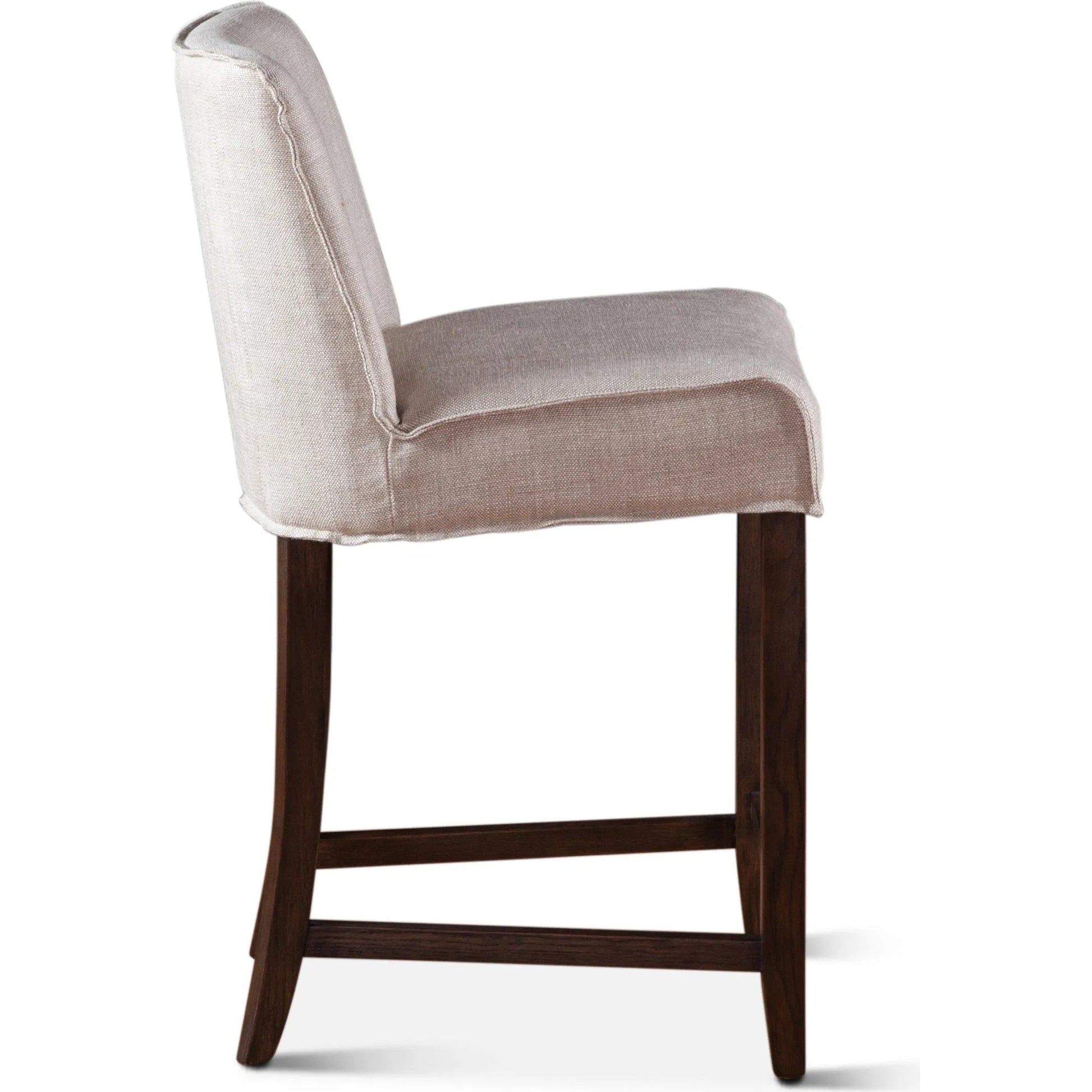 Avery 20" White Counter Chair by World Interiors in white and natural. Made from wood, linen in a transitional style.