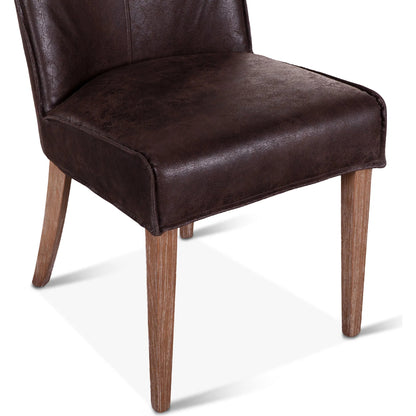 Avery Side Chairs by World Interiors in weathered oak. Made from leather, oak wood in a rustic style.