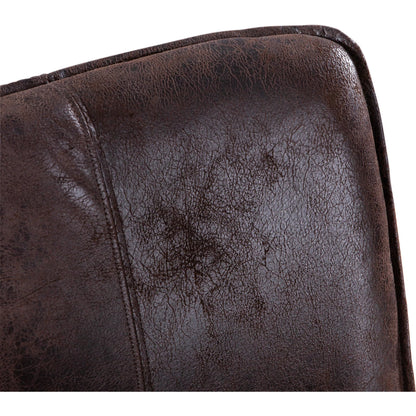 Avery Brown Counter Chair by World Interiors in brown and natural. Made from leather, birch wood in a traditional style.