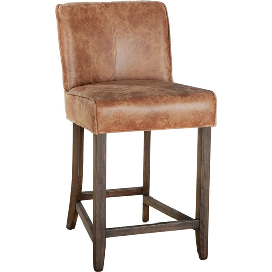 Avery Counter Chair by World Interiors in natural. Made from leather, birch wood in a unique style.