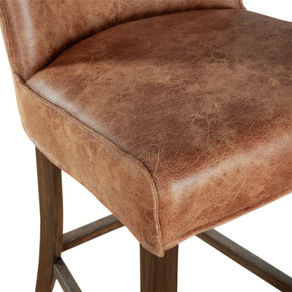 Avery Counter Chair by World Interiors in natural. Made from leather, birch wood in a traditional style.