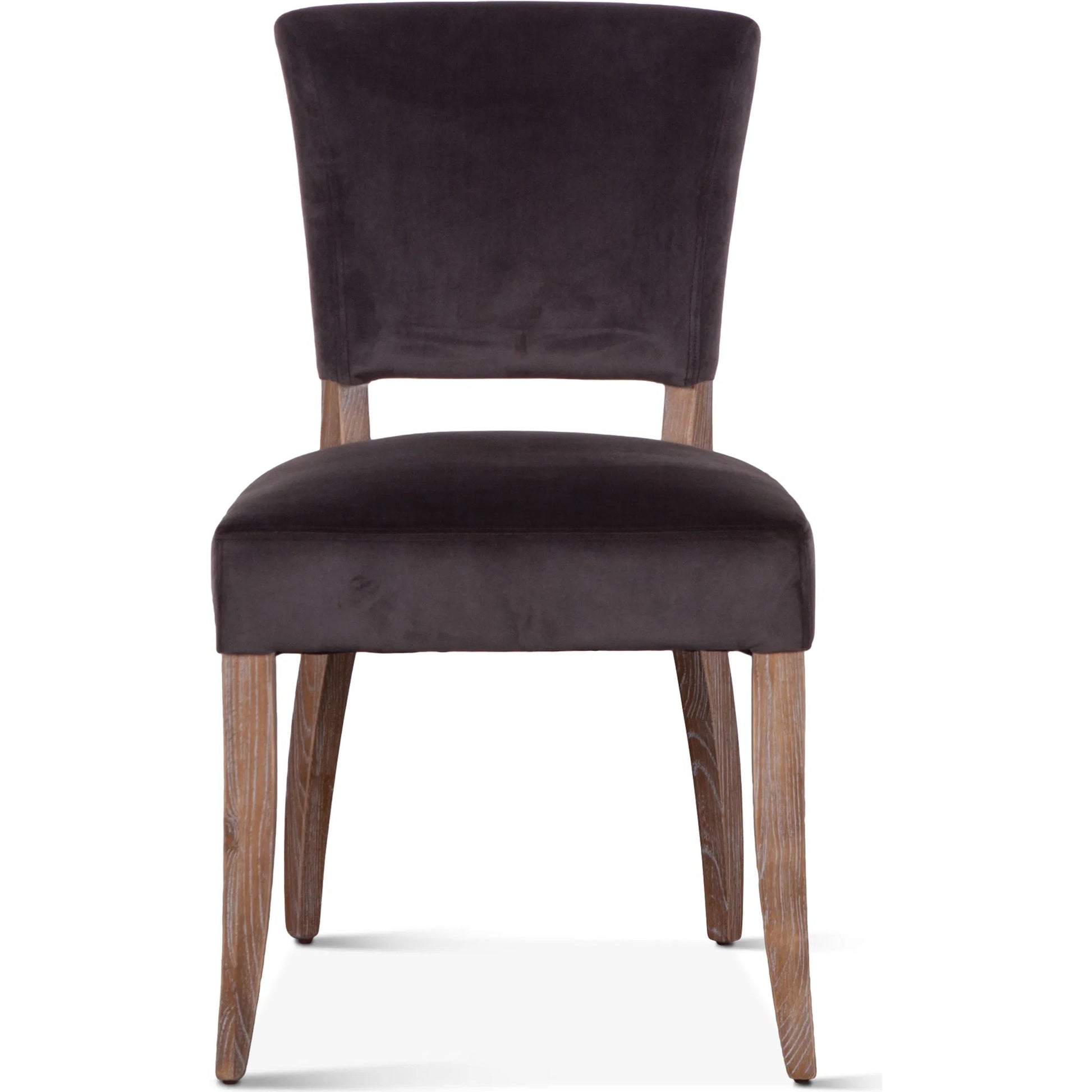 Portia Side Chairs by World Interiors in asphalt, whitewash and whitewash. Made from oak wood, velvet in a transitional style.