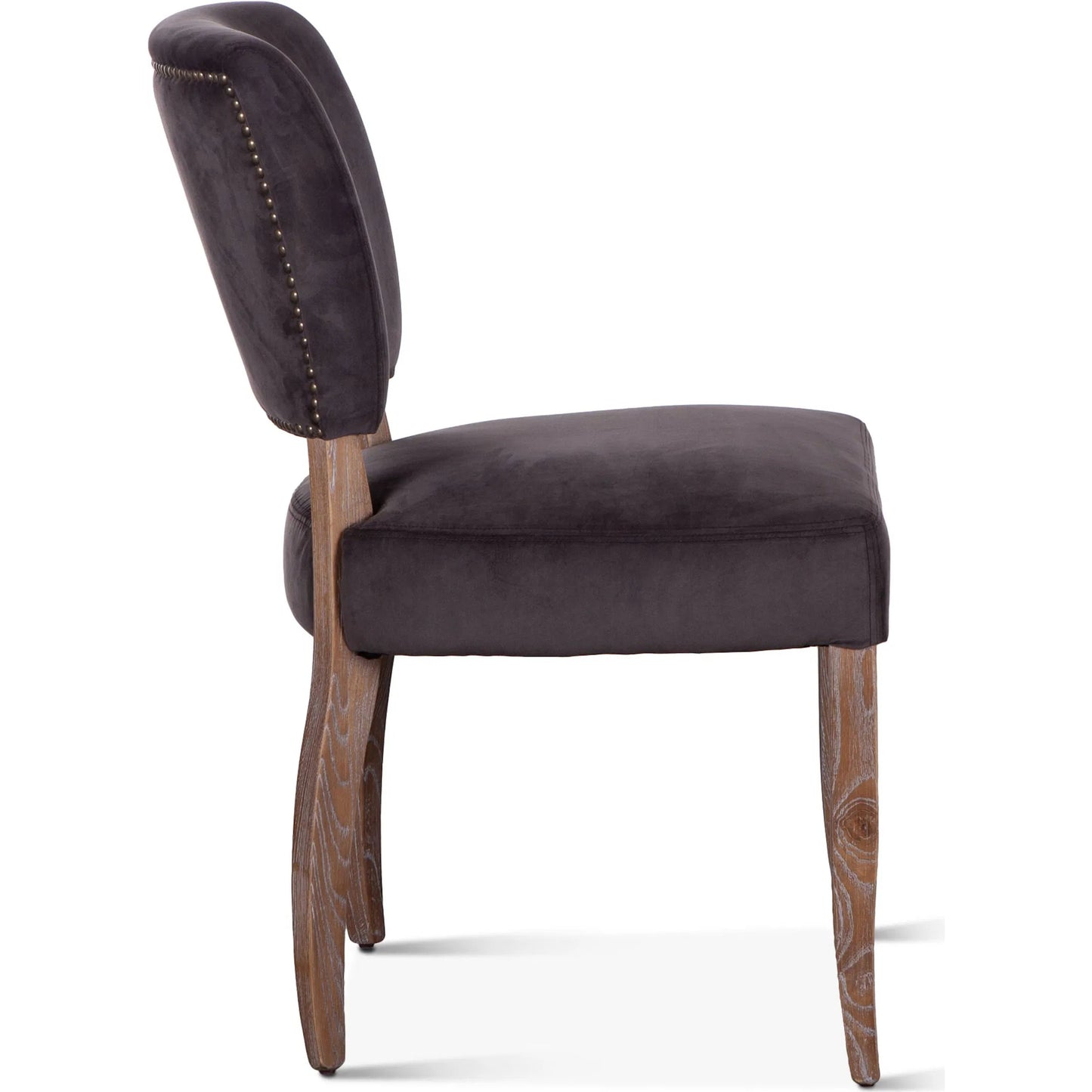 003 SI-2445282 | Additional Silo | Portia Side Chair by World Interiors in dark gray and whitewash. Made from oak wood, velvet in a traditional style.