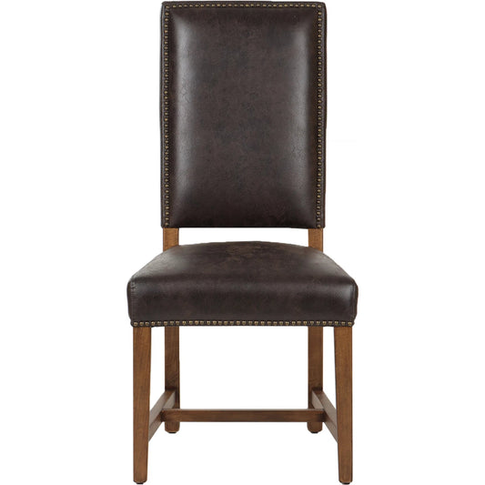 Dani Dining Chair (Set of 2) by World Interiors in earth. Made from top grain pig leather, birch wood, metal, foam in a unique style.