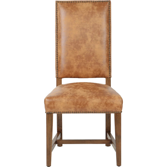 Dani Dining Chair (Set of 2) by World Interiors in earth. Made from top grain pig leather, birch wood, metal, foam in a unique style.