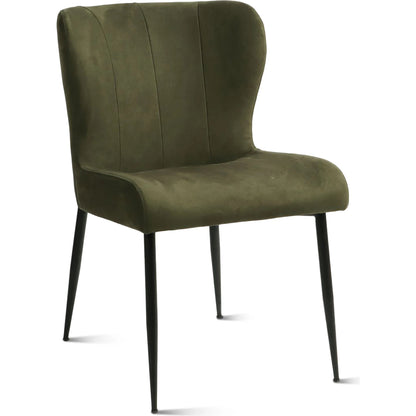 Isabella Dining Chair by World Interiors in forest green. Made from iron, suede in a modern style.