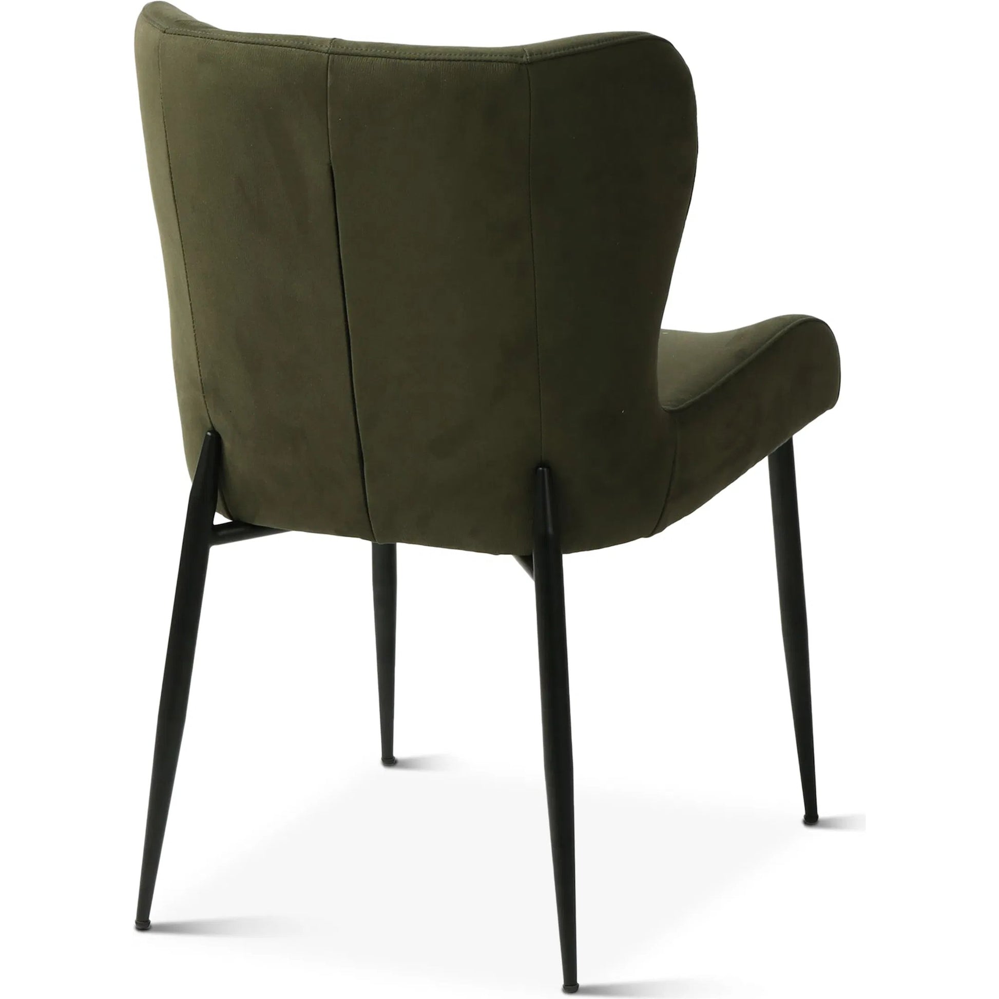 Isabella Dining Chair by World Interiors in forest green. Made from iron, suede in a modern style.
